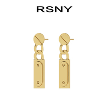 RSNY rivet shape long earrings female ins style simple temperament personality earrings advanced earrings