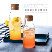 Refrigerator cold kettle high boron glass high temperature cork juice bottle bottle bottle cool bottle cool kettle