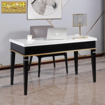 Simple modern light luxury desk Small apartment white study Hong Kong-style desk Paint American desk and chair combination