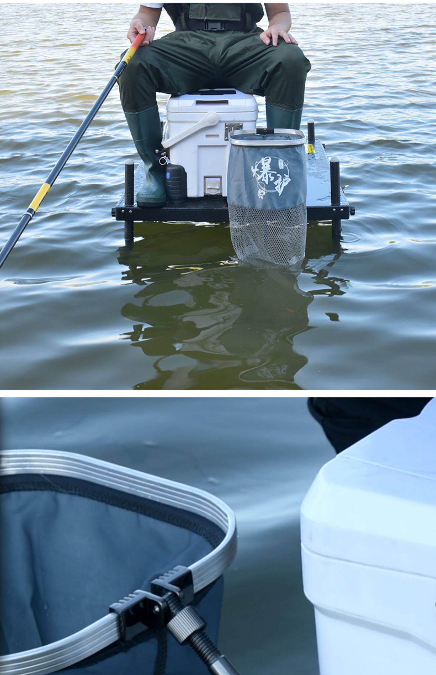 方形鱼护小型加厚加密便携防挂小号迷你小鱼挡针20cm网兜