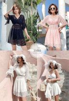 Lace woman swimsuit 25005 steel ring for three sets Korea INS wind covered with slim 2020 closeted waist foam spa swimsuit
