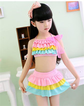 Girl Swimsuit 1506 Colorful Children Swimsuit Baby Student Princess Classic Korea Bubble Spa Split Swimsuit