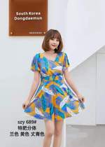 Swimwear expats slim 689 dress Covered Meat Round Collar Lady Flat Angle Pants 2021 years Winter New addition Enlarged Fattening Swimsuit