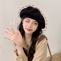 Small face ~ black beret large head around the female bud summer hat breathable painter hat in spring and autumn