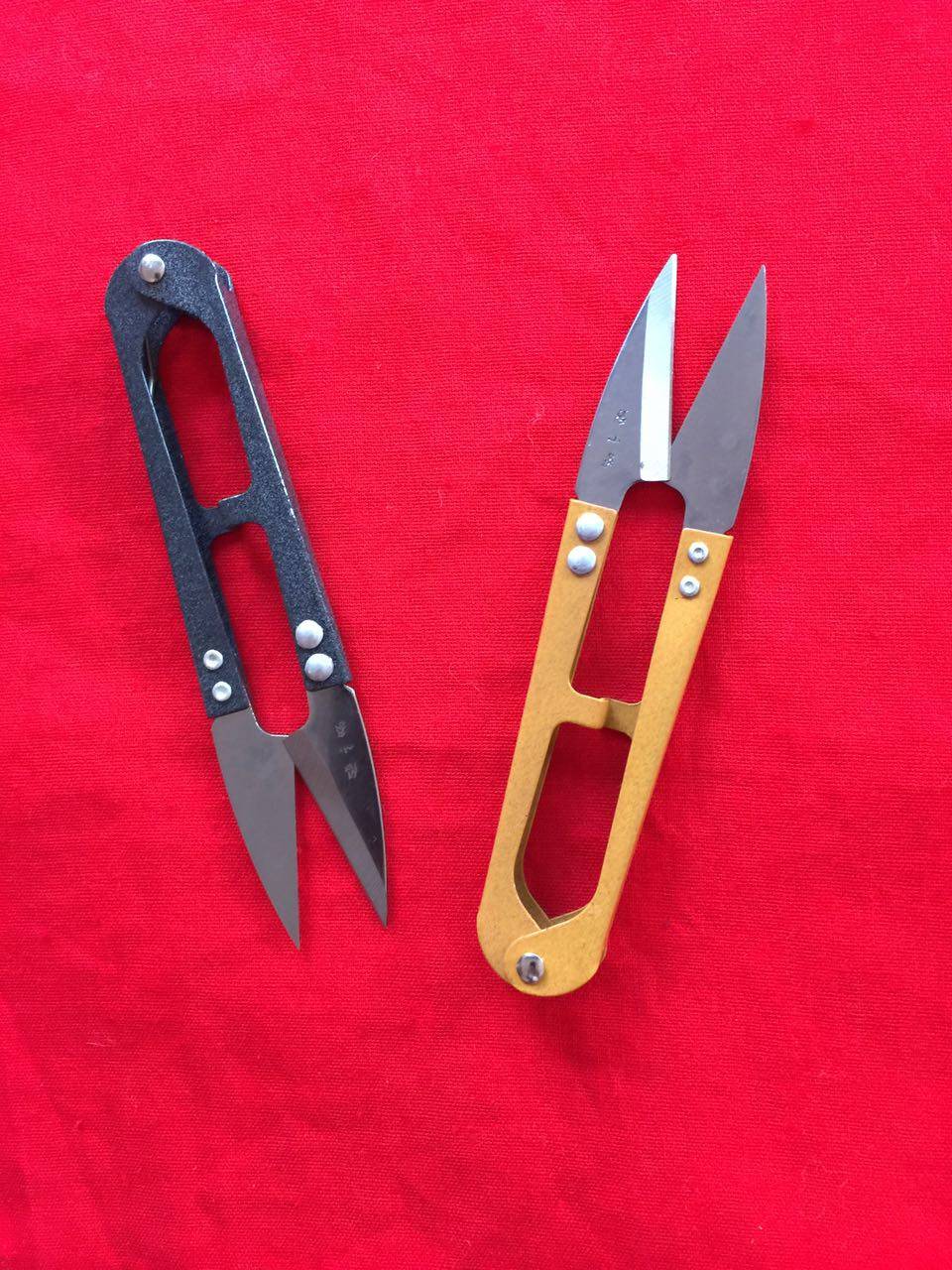 张小泉纱剪正品tb-448修剪线头弹簧剪十字绣u型剪高碳小剪刀