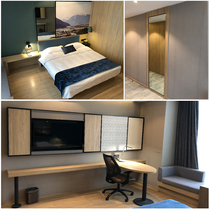 Hotel furniture Standard room Full set Hotel bed and breakfast room Big bed Double bed room TV wall Computer desk combination