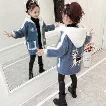 Girls' autumn and winter coat 2022 new 3 kids 4 foreign vibes 5 Korean style 6 little girls 7 fleece thick 8-year-old cotton coat