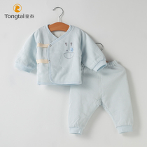 Tongtai cotton newborn clothes lace-up kimono set Baby Cotton Cotton autumn and winter cotton clothes