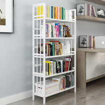 Simple white bookshelf floor bookcase shelf simple modern solid wood childrens student table bamboo bookshelf