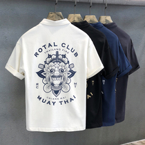 Original national tide style tide brand lapel polo shirt mens 2022 summer thin section short-sleeved t-shirt boys clothes