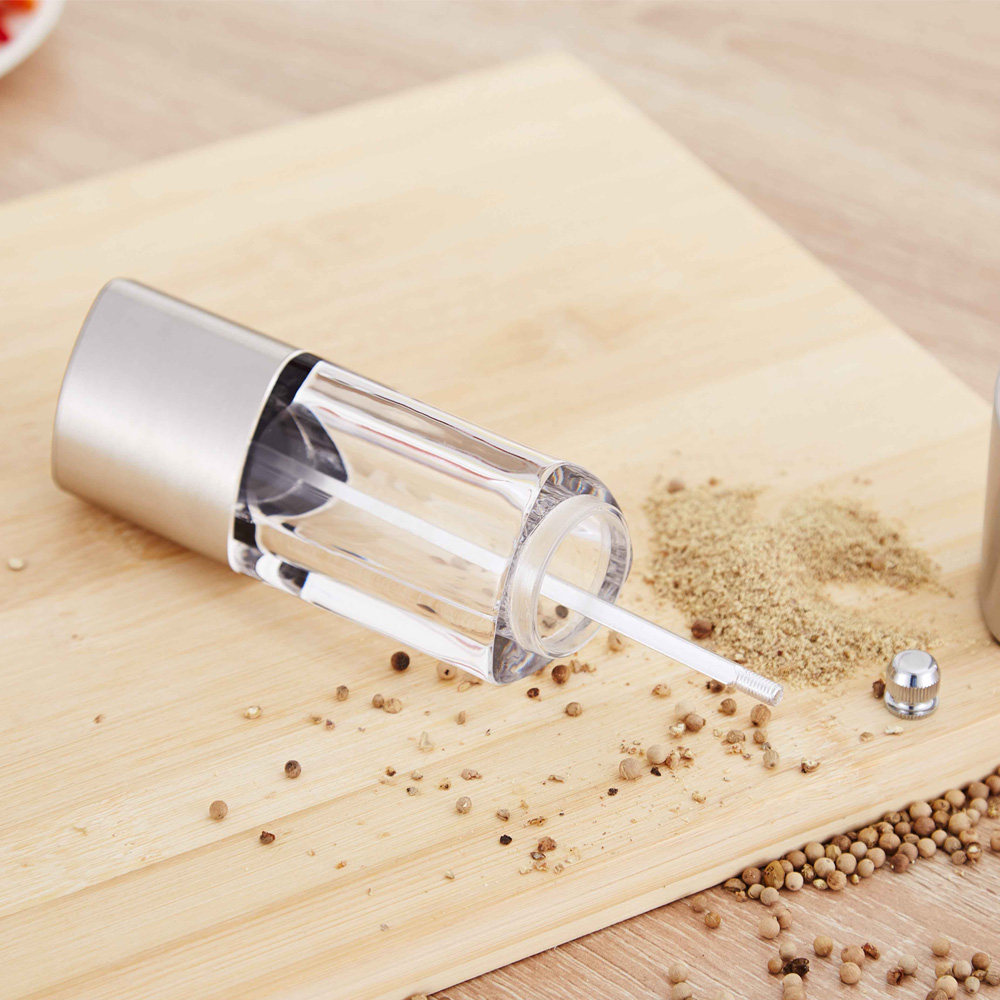loke 不锈钢研磨器 厨房家用手动黑胡椒花椒胡椒粉研磨器瓶