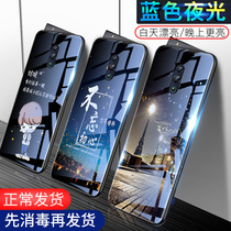 opporeno mobile phone shell glass glow-in-the-dark reno ten 10x zoom for creative oppo reno men Brand All-inclusive covers opporenoz mirror silica gel ruan chao