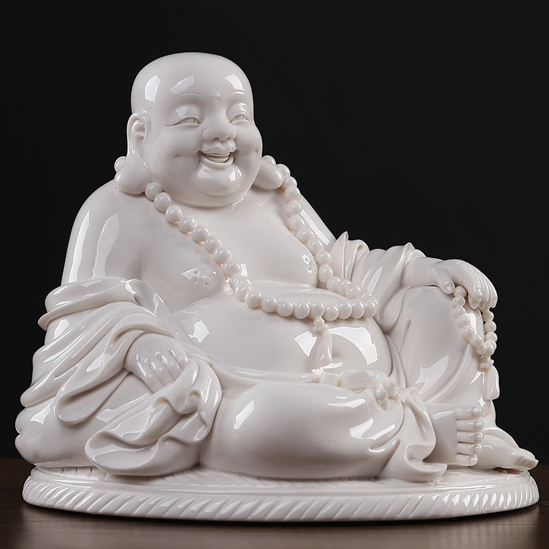 Oriental soil dehua white porcelain its art ceramic laughing Buddha furnishing articles/by futon maitreya D15-83 - a