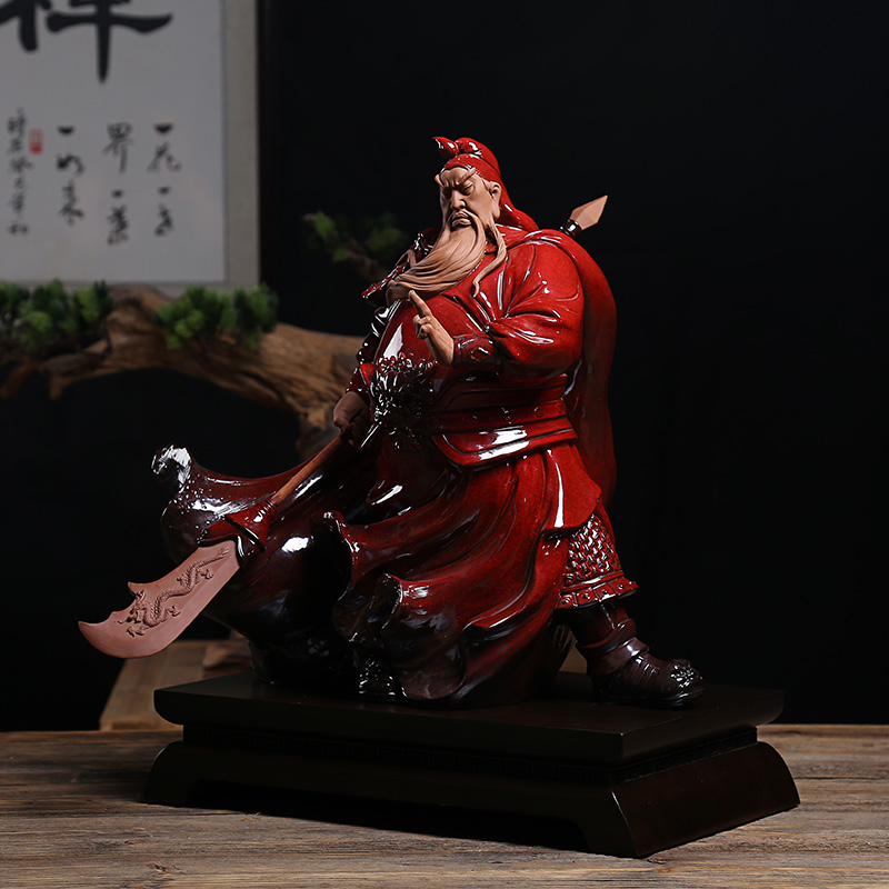 Oriental clay ceramic Chinese style living room porch wu mammon furnishing articles home decoration/TV ark, guan gong