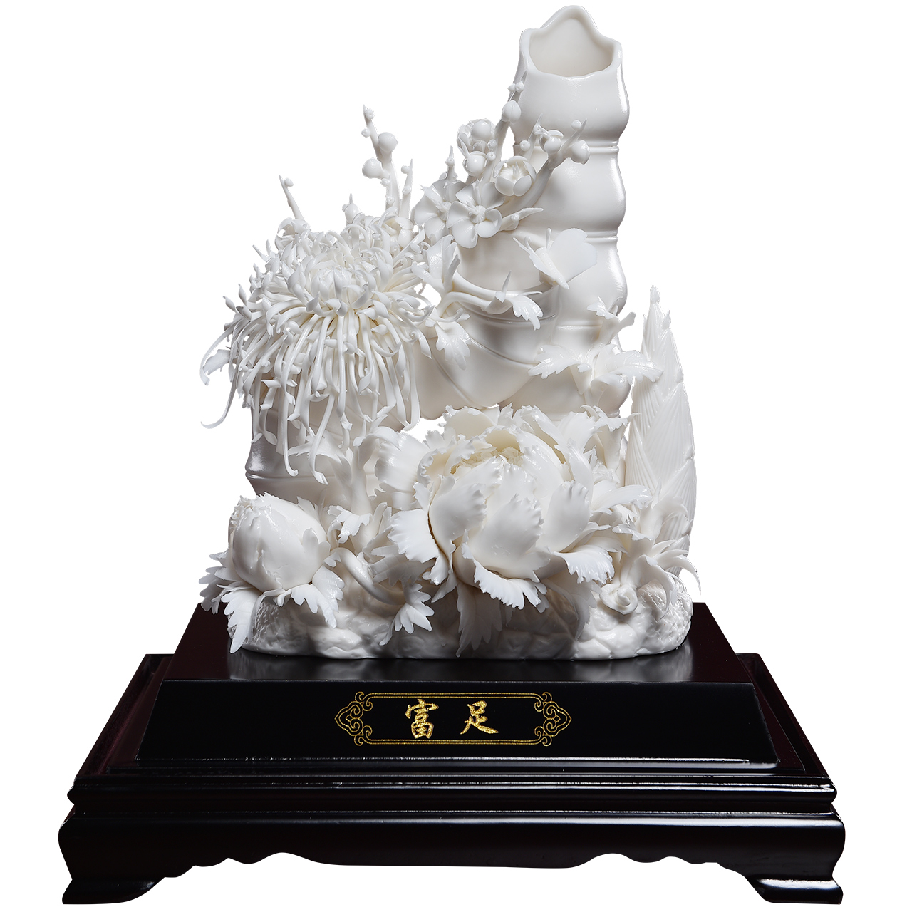 Oriental soil dehua white porcelain ceramic hand, spend handicraft furnishing articles of Chinese style living room decorations/rich