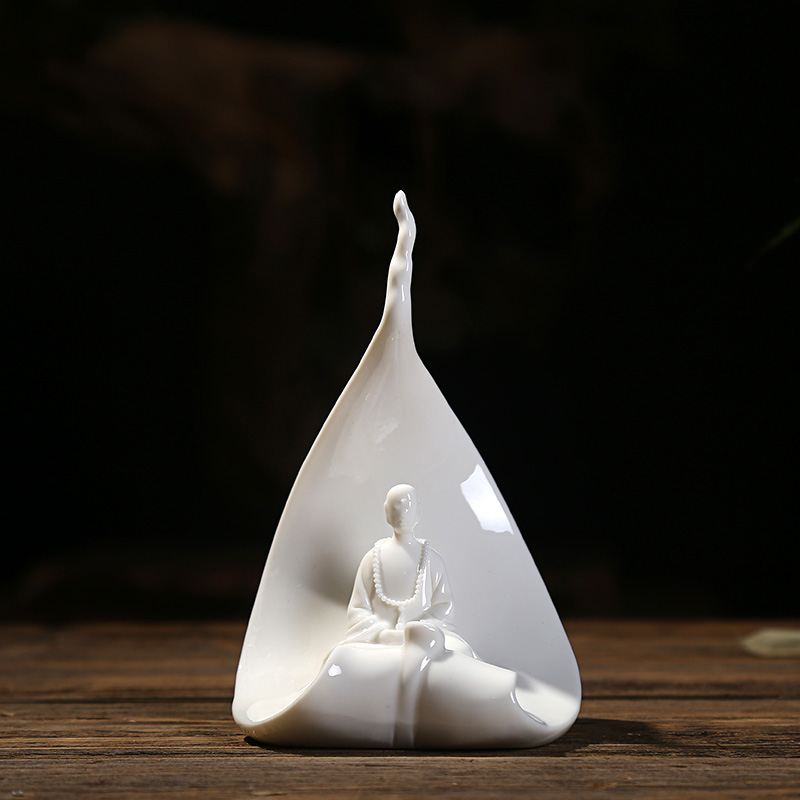 The east mud dehua white porcelain art creative zen ceramic arts and crafts decorative furnishing articles/a bodhi leaf