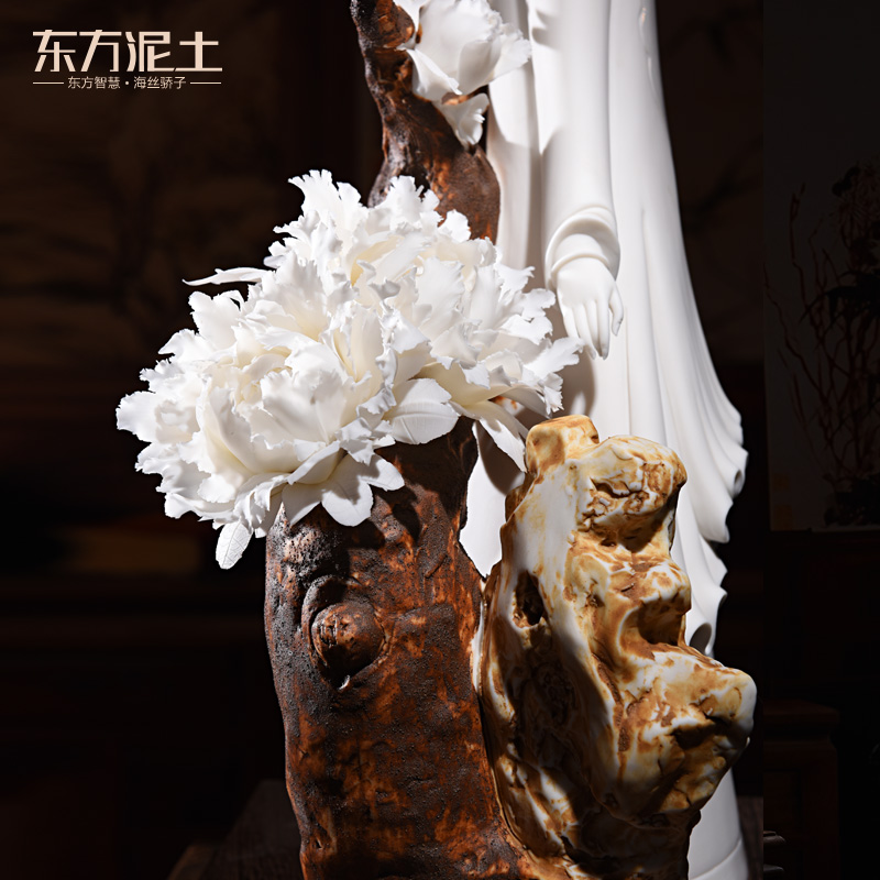 Oriental soil dehua white porcelain its art ceramic Chinese zen sitting room adornment is placed/spring dance