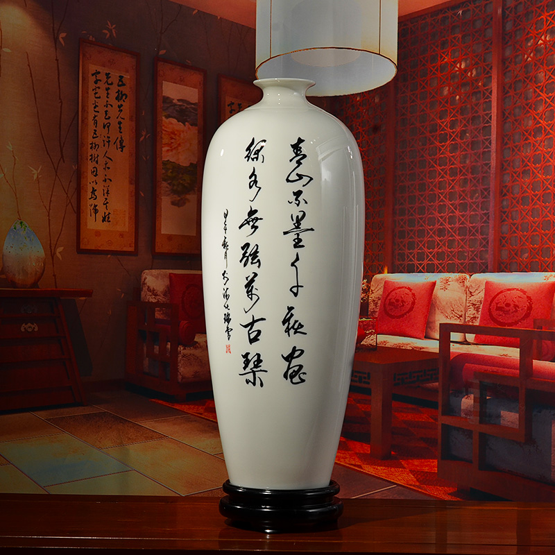 Oriental soil hand - made ceramic vase furnishing articles creative Chinese style living room decoration/blue cloud