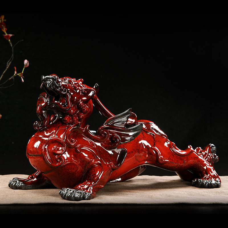 Oriental clay ceramic bullies big sitting room lucky money and the mythical wild animal office furnishing articles Mr Pichel, high - grade birthday gift