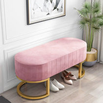 Light extravagant shoe-changing stool starter mouth soft bag cushion sofa strip stool Home door-in-door-style shoe rack wearing shoes stool