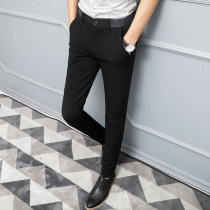 Summer mens pants to work slim trousers Mens Youth small feet suit pants non-iron anti-wrinkle thin trousers New