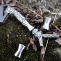 Titanium alloy knife pendant Bell type flashlight pendant pendant umbrella rope drop EDC natural player bracelet hanging
