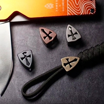Shields East Conscription Army Titanium Alloy Knife Pendant Red Copper Red Copper Brass Hand Electric Pendant Send Umbrella Rope EDC tail pendant SHIELD