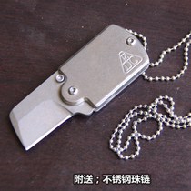 Outdoor knife shark fin serge pocket knife necklace dog tag quick open vg10 blade delivery bead chain EDC multi-purpose tool