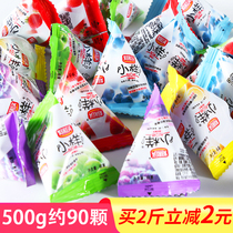 Good Colour Head Small Sample Acid Q Sugar 500g Bulk Wedding Delight Sugar Triangle Bag Fruit Soft Sugar Qq Rubber Sugar Small Snacks