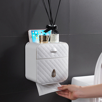 Toilet tissue box Non-punching rack extraction paper box waterproof toilet roll box wall-mounted creative storage box