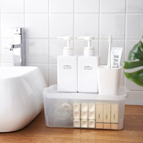 Frosted translucent storage box medium dormitory plastic with lid three-piece household storage box