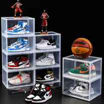 Transparent AJ sneakers storage box transparent side open anti-oxidation Net red collection shoe wall magnetic shoe cabinet thickened shoe box