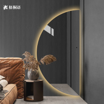 Semi-circular mirror fitting mirror led smart dressing mirror luminous household special-shaped explosion-proof custom irregular full-length mirror
