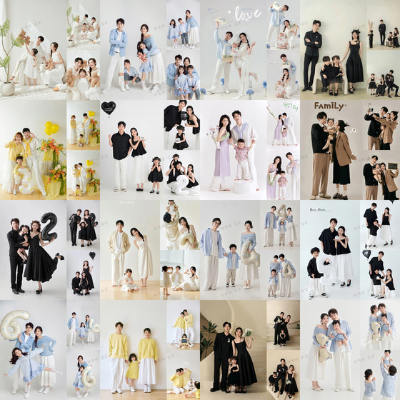 2025 new Korean style family photo photography clothing studio theme family four take photos and fashionable parent-child dress 2025 new Korean style family photo photography clothing studio theme family four take photos and fashionable parent-child dress