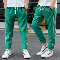 Boys Summer 2022 New Thin Long Pants Kids Casual Pants Middle Large Kids Boys Korean Style Mosquito Insect Light Lantern Pants