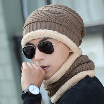 Winter knitted hat mens outdoor cycling cap Womens pullover wool cap plus velvet thickened Korean ear protection cap