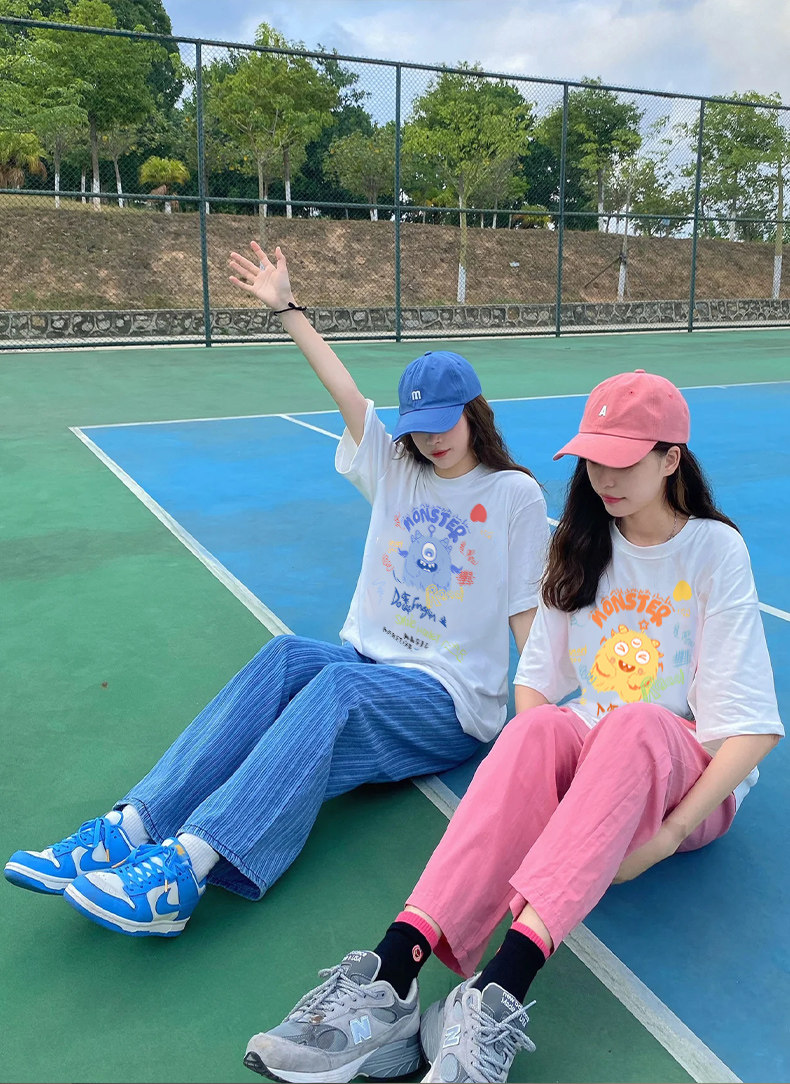 不一样闺蜜装姐妹套装夏季短袖t恤女2025新款韩系小众设计感夏装