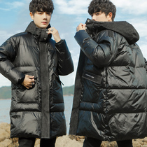 winter mid-length men's down jacket winter 2022 new fashion brand thick handsome trendy long men's coat