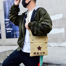 New service for the people canvas bag party members learn personality small schoolbags nostalgic Red Guards crossbody shoulder bag tide