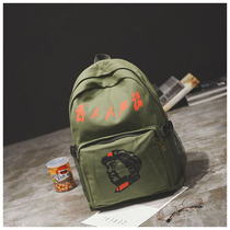 Green canvas retro service for the people shoulder bag casual five-pointed star bag Mao chairman bag Lei Feng Bag Mens schoolbag