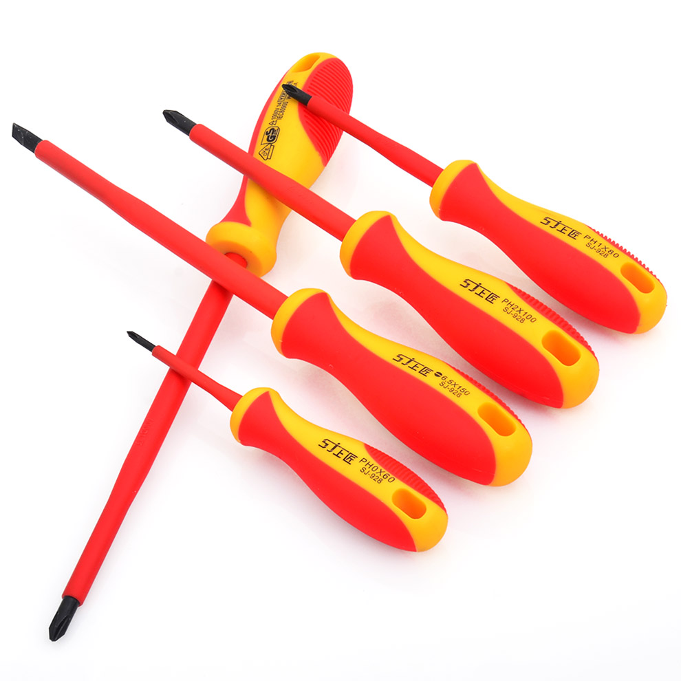 上匠工具电工绝缘螺丝刀小一字螺丝刀大t系改锥强磁螺丝批绝缘批