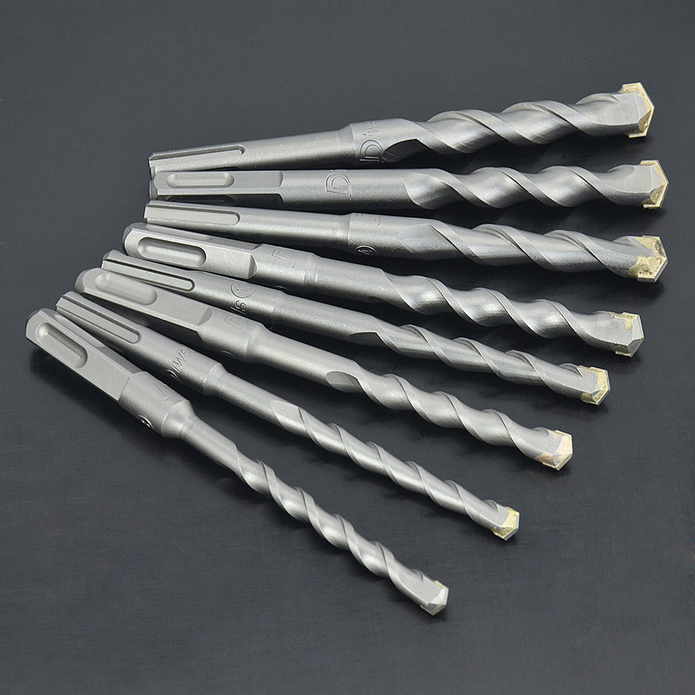 得威斯电锤钻头 两坑两槽圆柄 混凝土方柄冲击钻头 水泥穿墙钻头