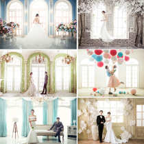 Photo studio shooting background cloth photography Korean version of indoor flowers modern European style live wedding photography background paper