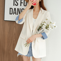 claudie pasey2022 Summer new small suit jacket female snow spinning thin section Sensation Casual 70% sleeves