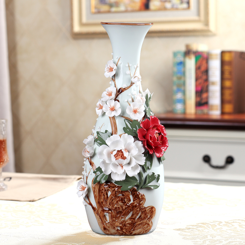 American light key-2 luxury high - grade household adornment ceramics vase continental dried flower arranging flowers sitting room porch place by hand