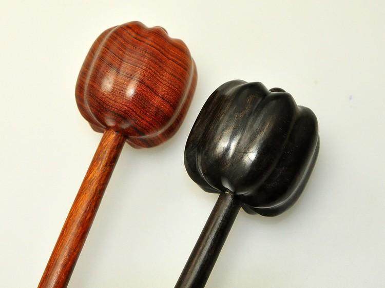 【点点木艺】精品原木紫光檀 红木 保健锤 南瓜按摩捶