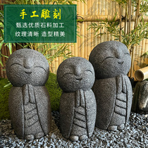 Japanese-style small Shami stone carving little monk character decoration good fate Tibetan Buddha Zen garden garden decoration Buddha statue
