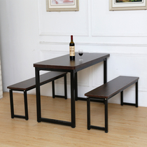 Modern minimums Snack Milk Tea Shop Chairs Combined Economy Type Small Eating Shop Cafeteria Noodle Lined With Rectangular Table And Chairs