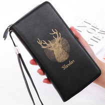 Wallet mens long zipper bag large capacity young students multi-functional leisure personality handbag mobile phone bag