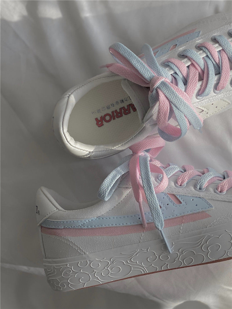 jimu回力樱花鞋帆布抹茶绿鸳鸯鞋女手绘爆改限量情侣礼物马卡龙